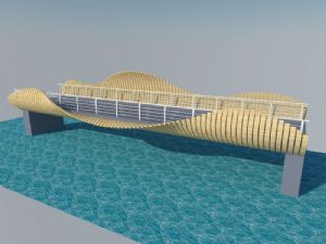 贝壳造型大桥桥梁SU模型