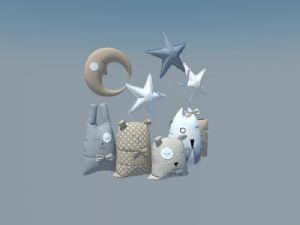 月亮-星星-兔子-小狗-儿童抱枕玩具