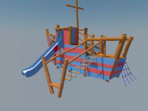 木船滑梯儿童SU模型