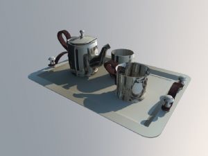 茶壶茶杯茶具SU模型