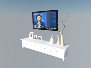电视柜挂式电视机SU模型