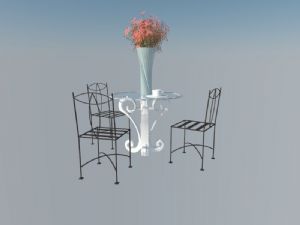 桌椅花瓶SU模型