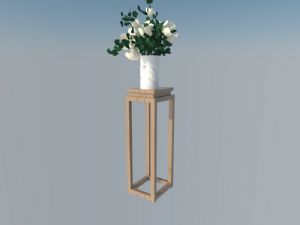 花瓶白玫瑰室内植物SU模型