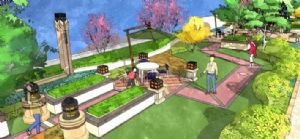 欧式屋顶花园景观SKP模型
