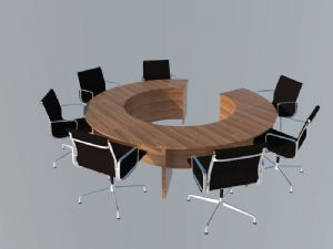 会议桌椅办公桌椅SU模型