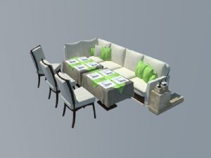 沙发椅餐桌SU模型