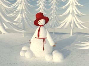 雪人雪景SU模型