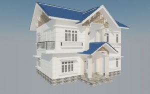 美式二层住宅SU模型