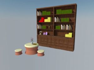 书柜书架书桌SU模型