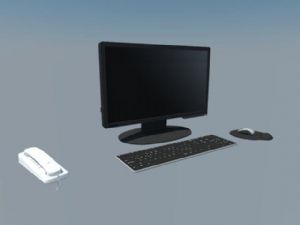 电脑显示器键盘SU模型