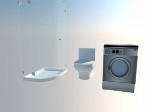 洗澡房马桶洗衣机SU模型