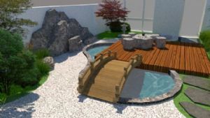 日式庭院枯山水景SU模型