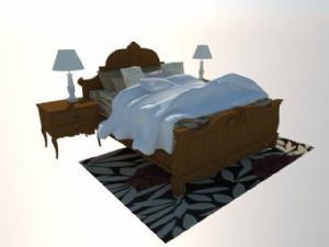 床铺家具床头柜SU模型