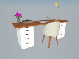 家具写字台办公桌SU模型