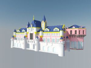 英式风格幼儿园城堡SU模型