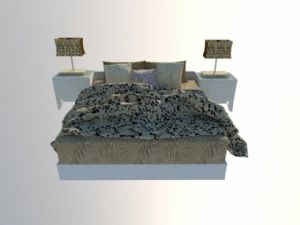 双人床床铺床头柜SU模型