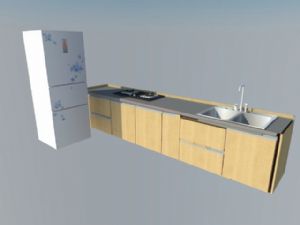 厨房橱柜电冰箱SU模型