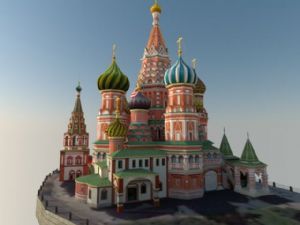 俄罗斯风格建筑教堂SU模型