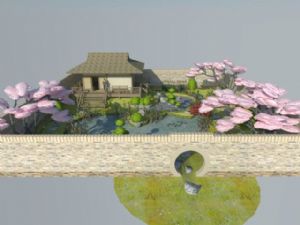 日式花园庭院SU模型