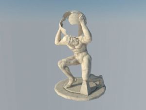 欧式人物背黑锅雕塑SU模型