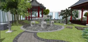 中式花园庭院SU模型