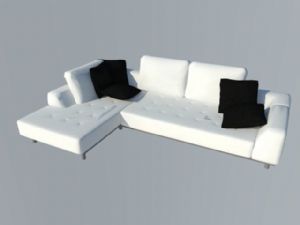L型沙发抱枕SU模型