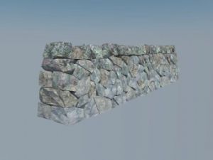 石块堆砌石墙SU模型