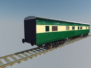 铁轨绿皮车厢火车SU模型