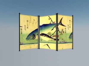 中式酷鱼屏风SU模型