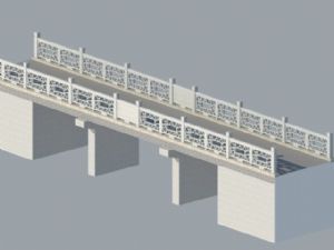 中式风格景观桥SU模型