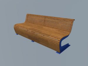 一个户外创意长凳座椅的SU模型