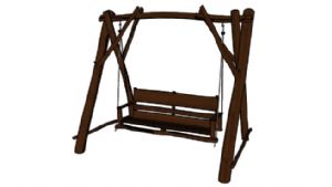 户外小品木制秋千椅吊椅的SU模型