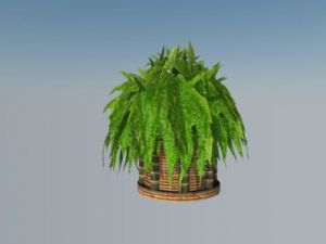 竹篮盆栽盆景SU模型