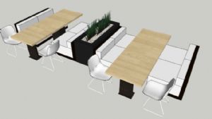 餐厅桌椅卡座SU模型