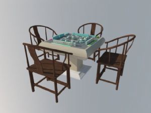 自动麻将桌中式SU模型