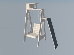 木质儿童吊椅SU模型