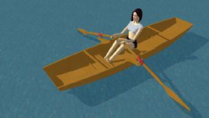 划船的3D人SU模型