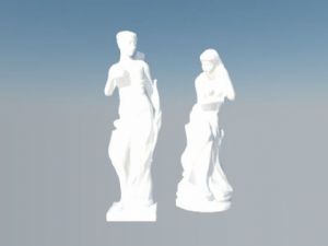 石膏女雕塑的SU模型