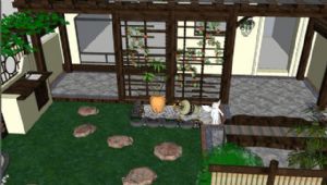日式庭院模型景观草图SU模型