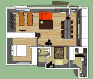 简单的公寓房SU模型