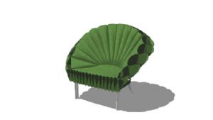 扇形沙发椅座SU模型