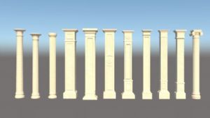 罗马柱步骤SU模型