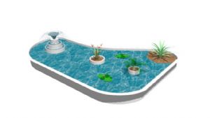 欧式水池水塘SU模型