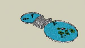 圆形水池水塘SU模型