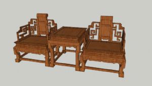 中式椅子桌子SU模型