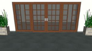 木质玻璃门带SU模型