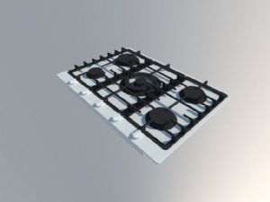 厨房灶具+煤SU模型