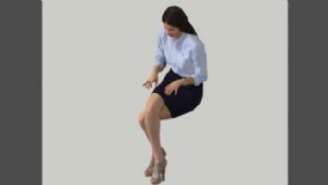 3D坐姿女人SU模型
