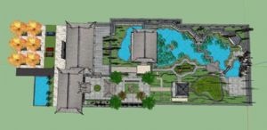 中式园林花园公园景观SU免费模型
