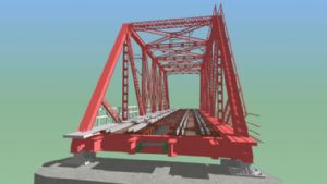 中山桥桁架图SU模型